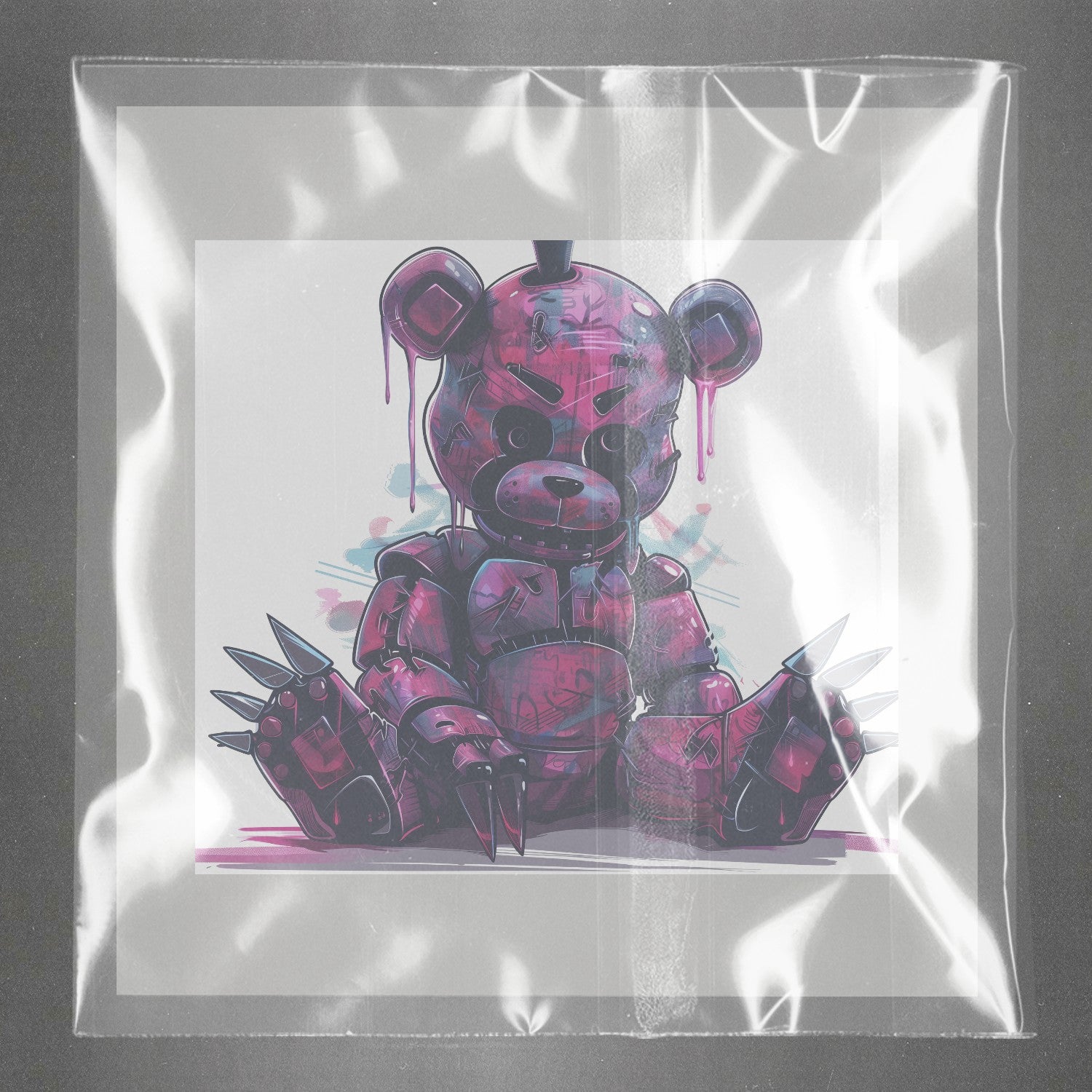 Cyberpunk Menace Bear Ready to Press Film Peel Main Plastic Cover