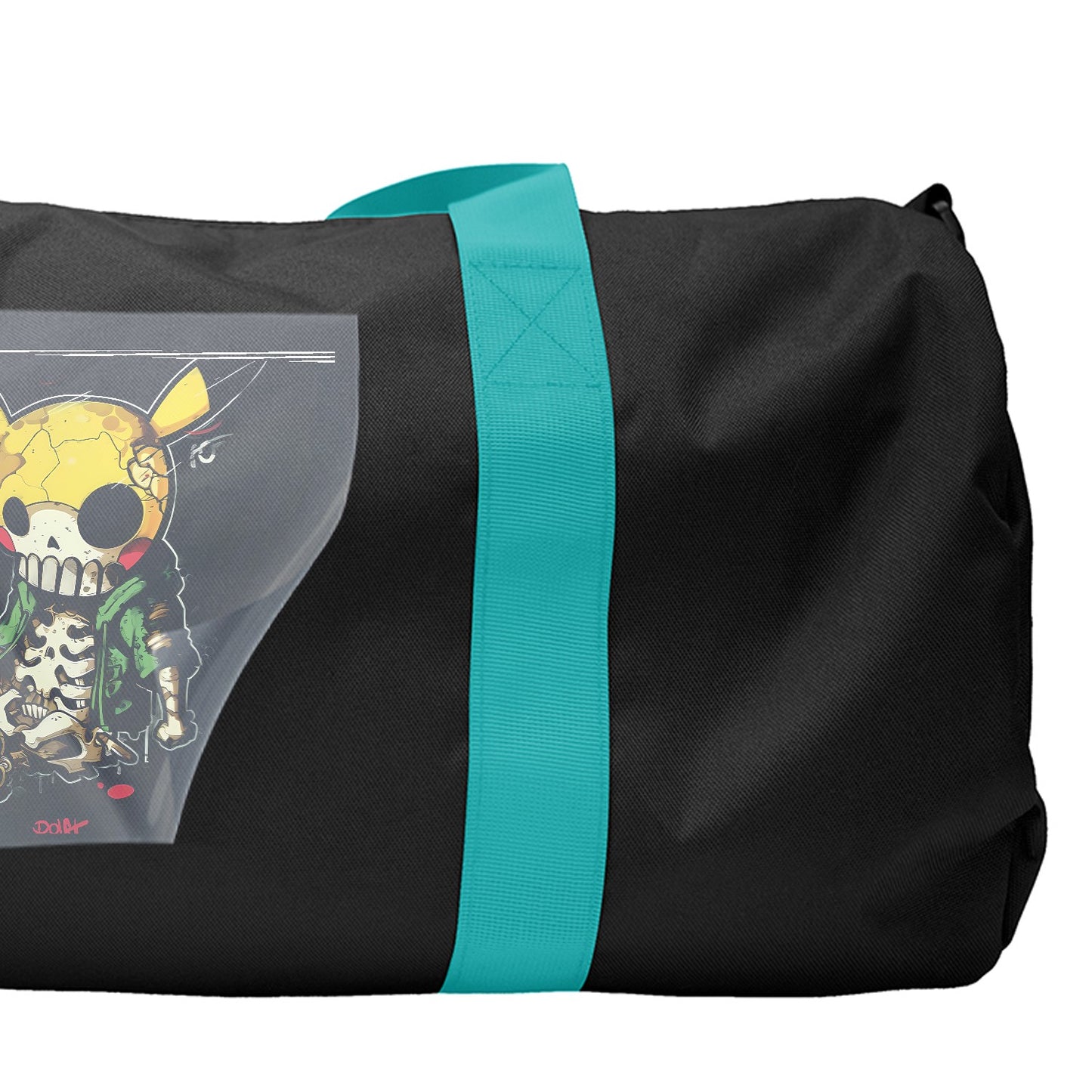 Zombie Pikachu Streetwear Ready to Press Solid Black Hoodie Back Peel View