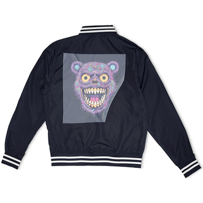 Psychedelic Beast Unleashed Ready to Press Heather Gray Sweater Front Peel View