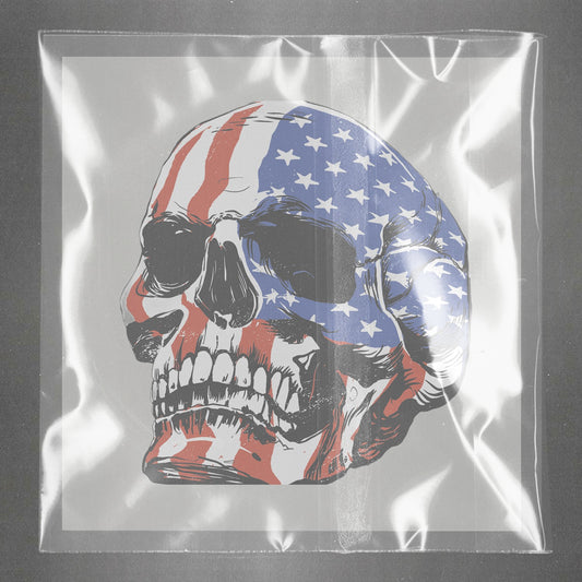 Patriotic Skull PopArt Ready to Press Film Peel Main Plastic Cover