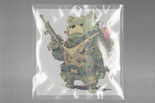 Armored Bear Warrior Ready to Press Film Peel Main Plastic Cover