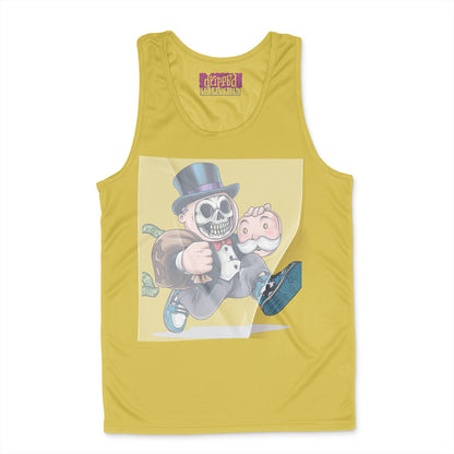 Dapper Skeleton Playdate Ready to Press White Tshirt Back Peel View