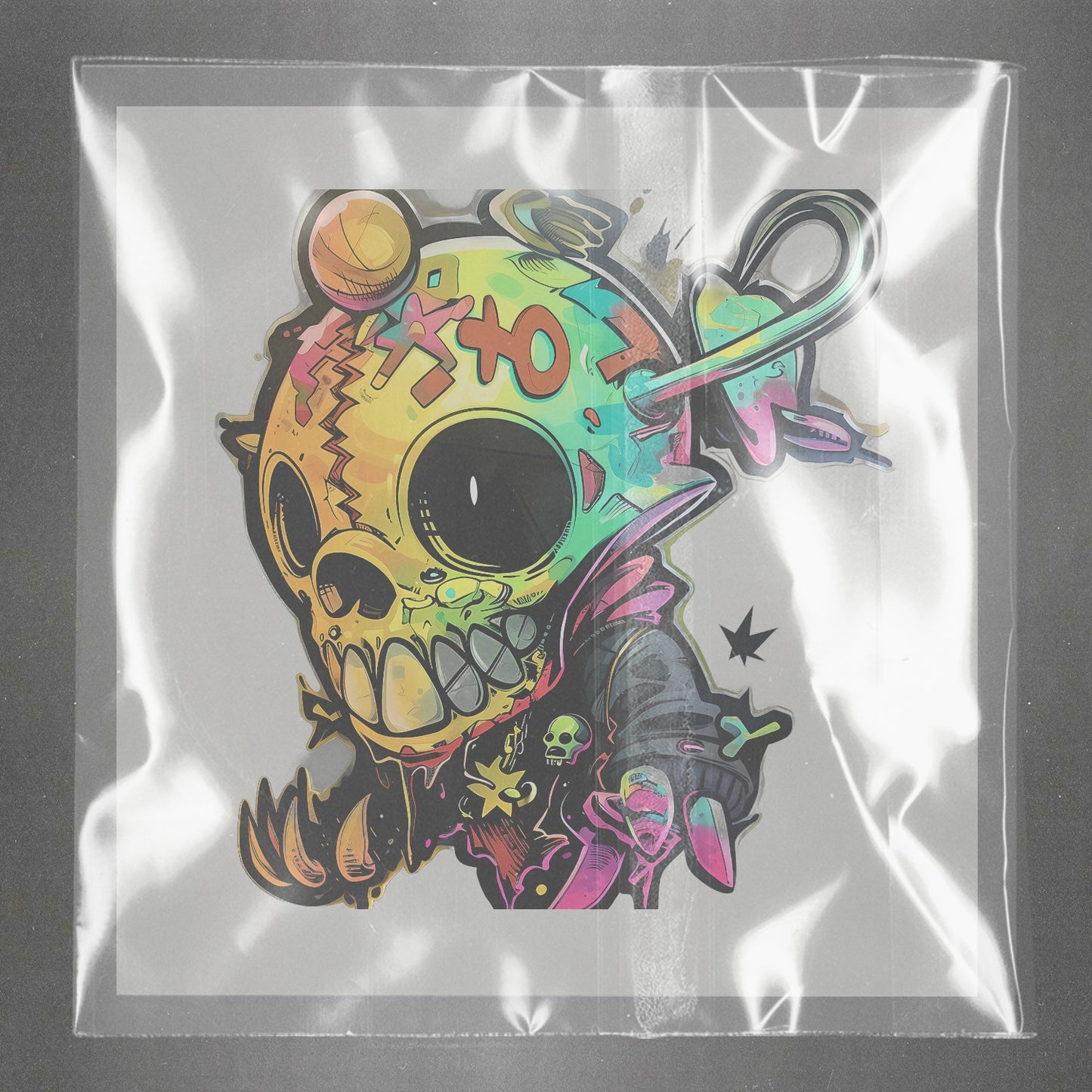 Graffiti Skull Extravaganza Ready to Press Film Peel Main Plastic Cover