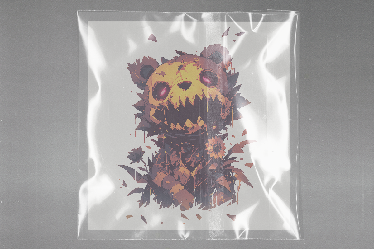 Fragmented Fury Bear Ready to Press Film Peel Main Plastic Cover