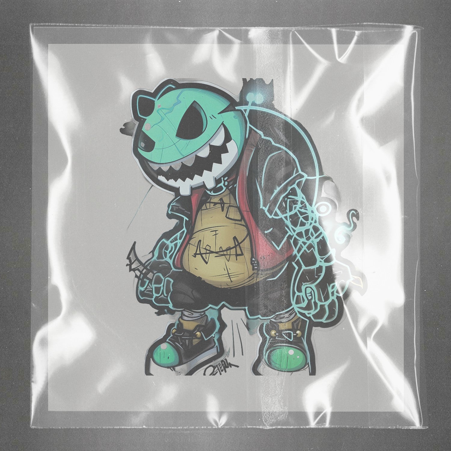 Graffiti Shark Specter Ready to Press Film Peel Main Plastic Cover