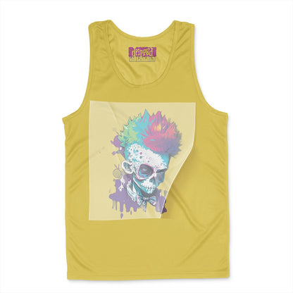 Neon Dia Skull Fusion Ready to Press White Tshirt Back Peel View