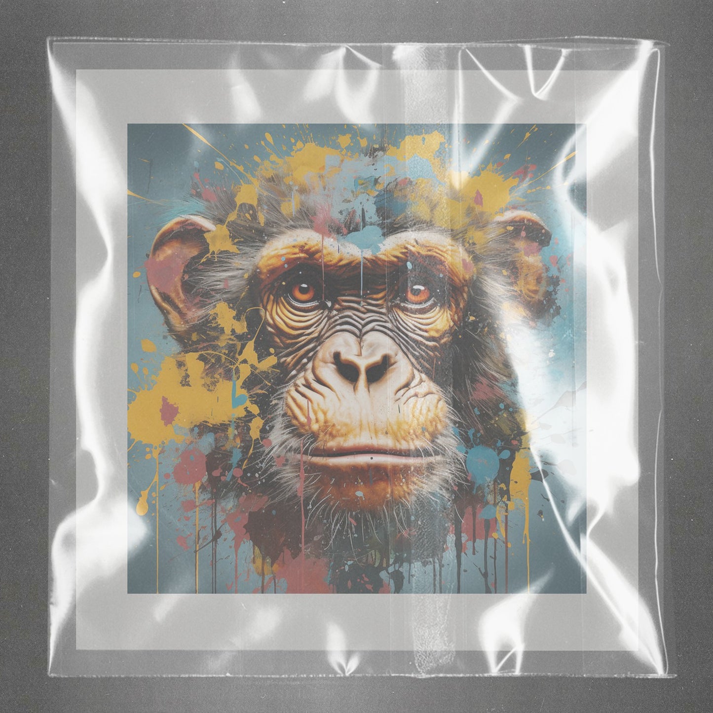 Chimpanzee Color Burst Ready to Press Film Peel Main Plastic Cover