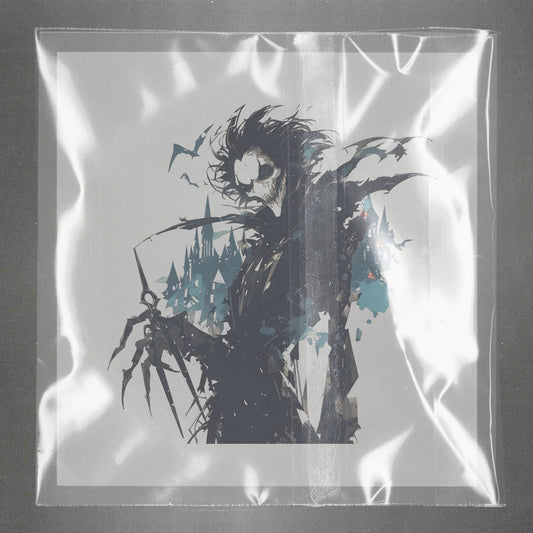 Dystopian Scissorhand Silhouette Ready to Press Film Peel Main Plastic Cover