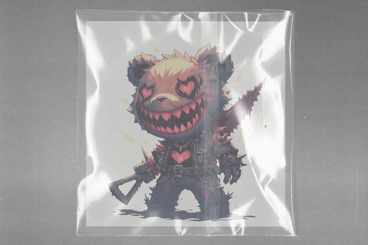 Punk Teddy Chainsaw Ready to Press Film Peel Main Plastic Cover