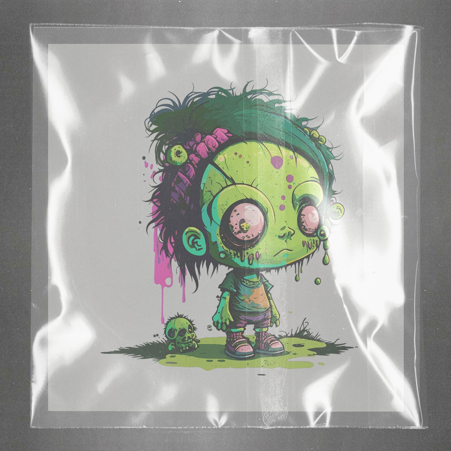 Floral Zombie Playmate Ready to Press Film Peel Main Plastic Cover