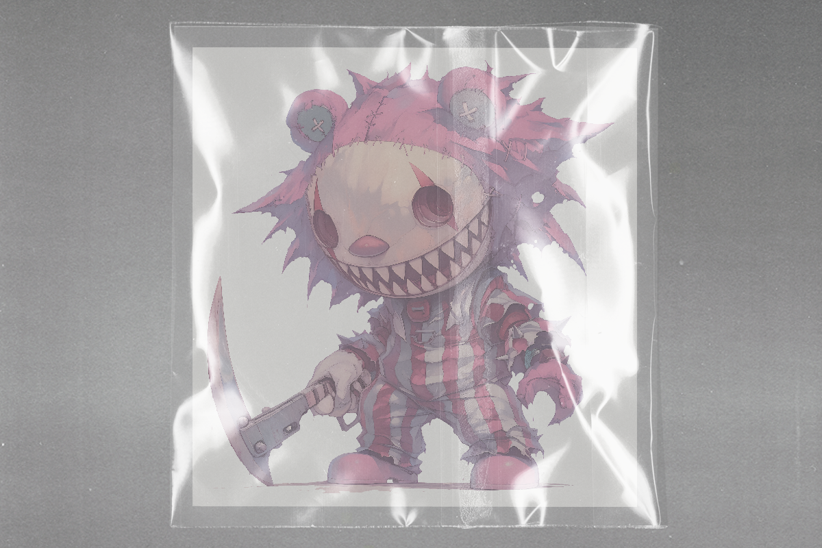 Grotesque Anime Clown Ready to Press Film Peel Main Plastic Cover