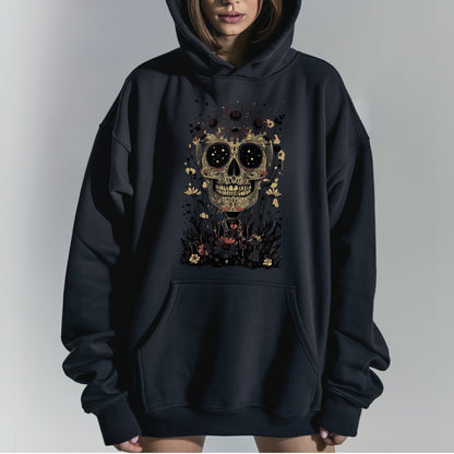 Day of the Dead Floral Skull Tshirt Female Model