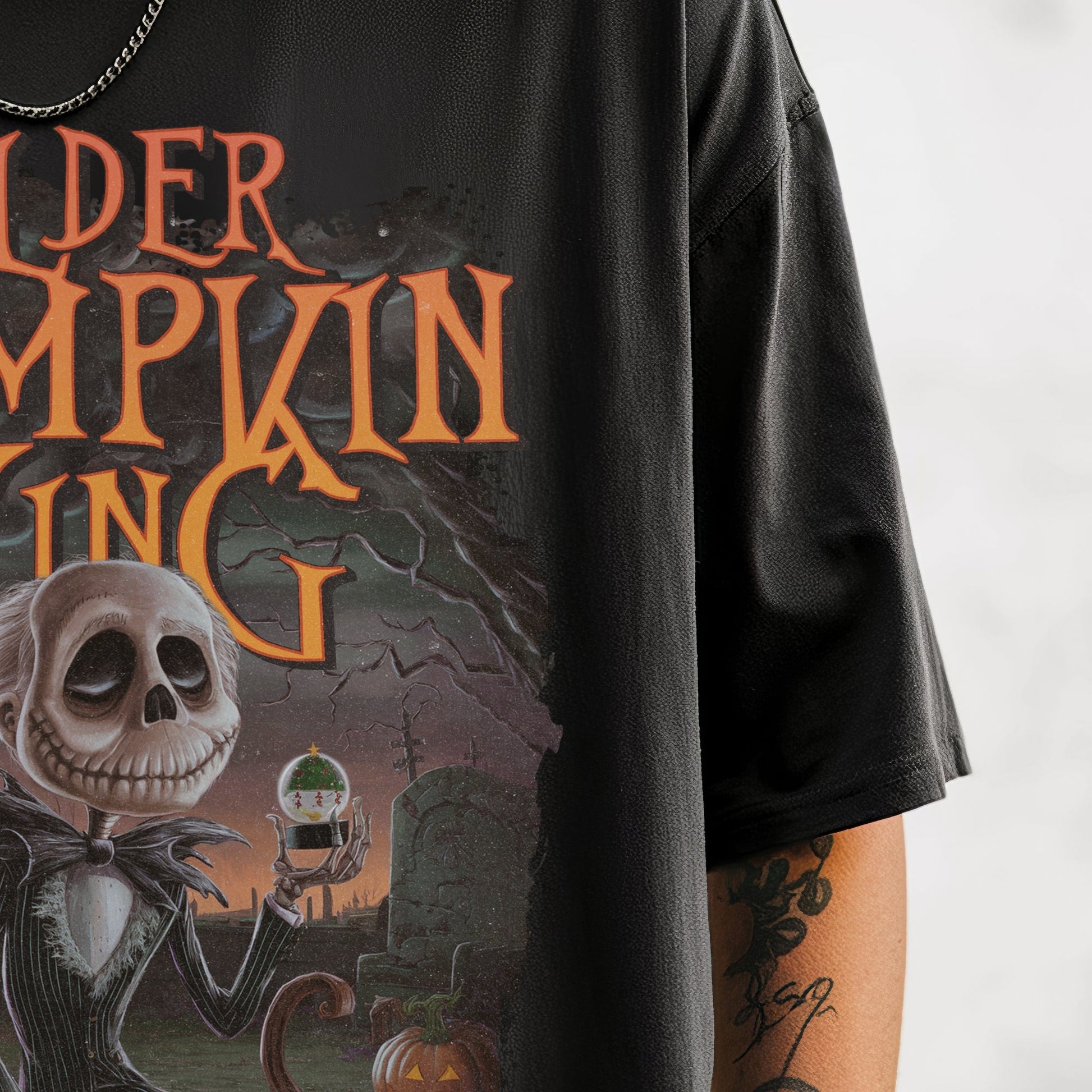 Elder Pumpkin King Elegance T-Shirt Model Closeup