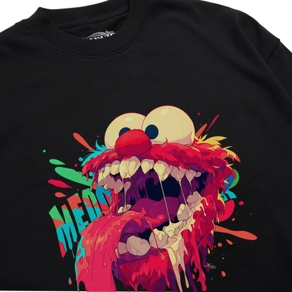 Surrealistic Elmo Distortion Shirt Closeup