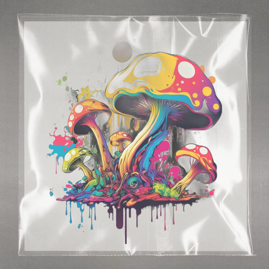 Psychedelic Skull Shrooms Ready to Press Film Peel Main Plastic Cover