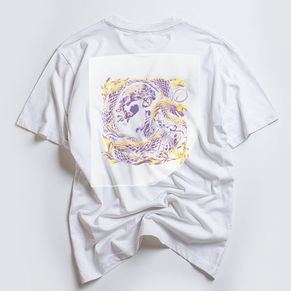 Mamba's Graphic Vigor Ready to Press White Tshirt Back Peel View