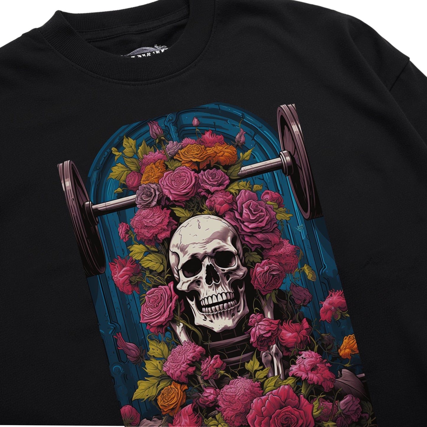 Floral Memento Mori Shirt Closeup